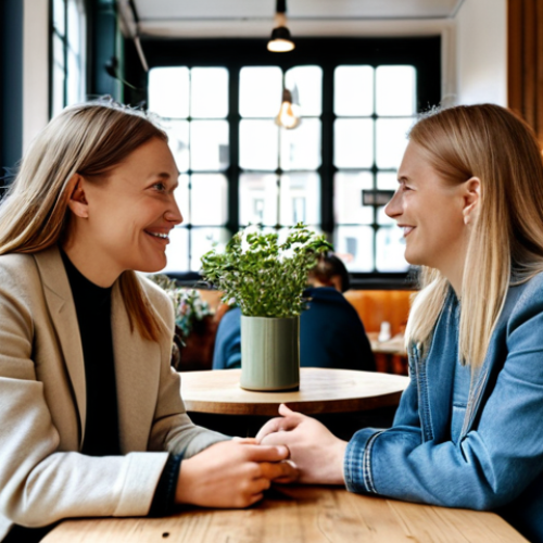 Microinfluencer Collaboration**

"A young, friendly Swedish microinfluencer, fully clothed in stylish, modest clothing, collaborating with a small, local business owner inside a cozy café in Stockholm. They are discussing a sustainable, ethically-sourced product. Soft, natural lighting. Safe for work, appropriate content, professional, modest, perfect anatomy, correct proportions, natural pose, well-formed hands, proper finger count, natural body proportions, high quality, professional photography, safe and appropriate attire."

**